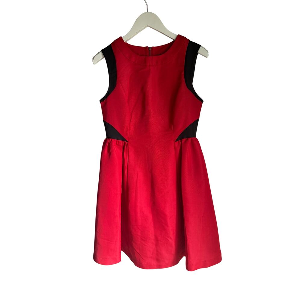 Prabal Gurung Red Black Colorblock Fit & Flare Dress Sz 6